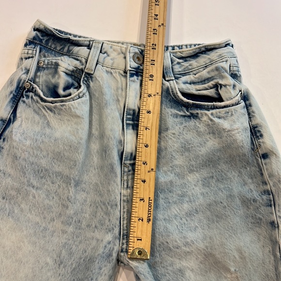 Zara woman’s Ripped acid wash high rise mom fit denim jeans pants size 4 - Picture 10 of 11